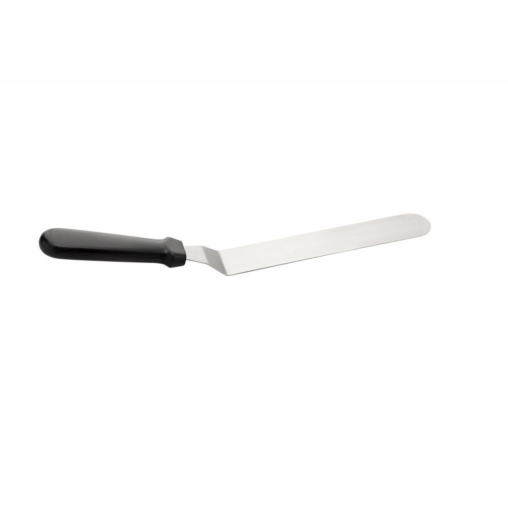 Stainless Steel Cranked Spatula 25cm with Black Plastic Handle (MPH series)