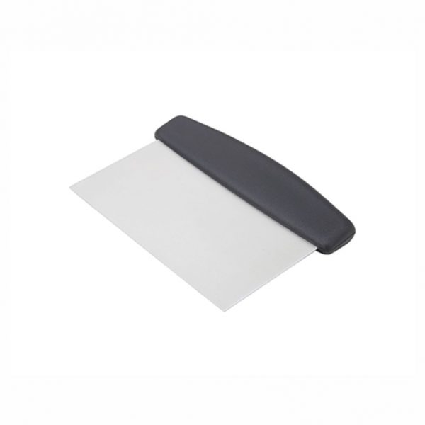 Stainless Steel Dough Scraper 8 x 18cm with Black Plastic Handle (MPH series)-MPHDSC37K