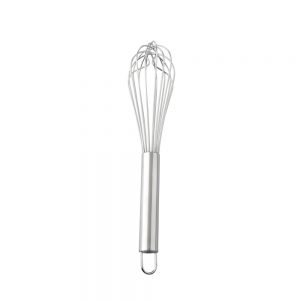 Stainless Steel French Whisk with Hooked Handle 8-Wire 30cm
