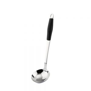 Stainless Steel Ladle with Black Silicone Handle
