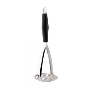 Stainless Steel Masher with Black Silicone Handle