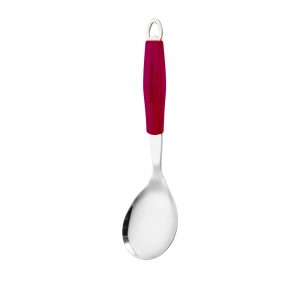 Stainless Steel Rice Spoon with Red Silicone Handle-M444RR