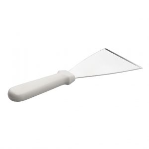Stainless Steel Scraper 14 x 16cm Blade with White Plastic Handle (MPH series)