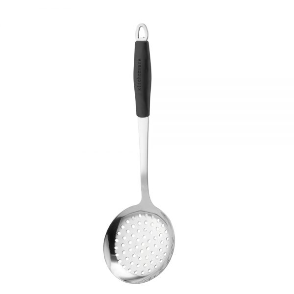 Stainless Steel Skimmer with Black Silicone Handle-M445KK