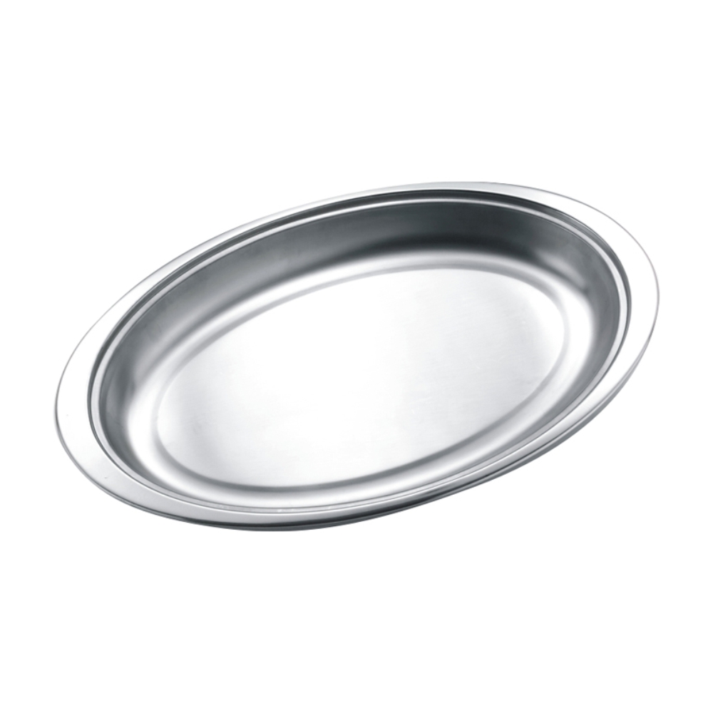 Stalwart P182 Oval Stainless Steel Vegetable Dish Lid - 10 Inch Diameter | Commercial Grade Catering Equipment