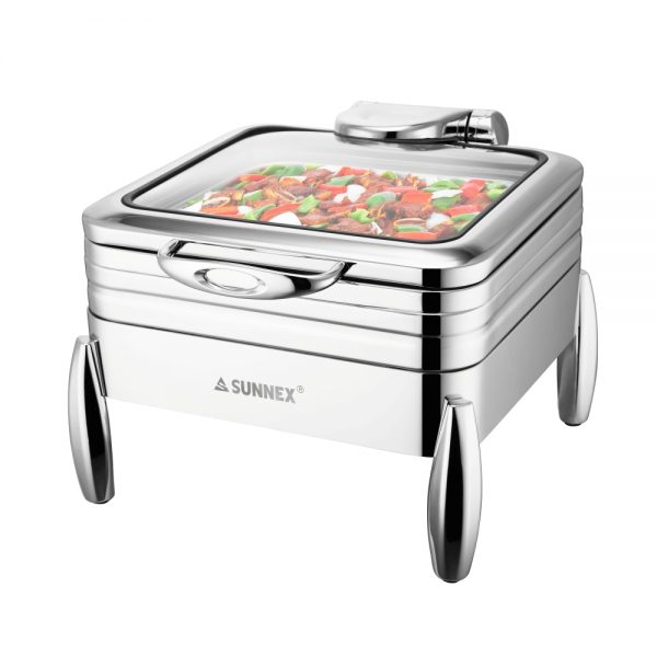 Two Third Size 5.5L Stainless Steel Induction Chafer with Stand (Sicily Series)-W17-23002