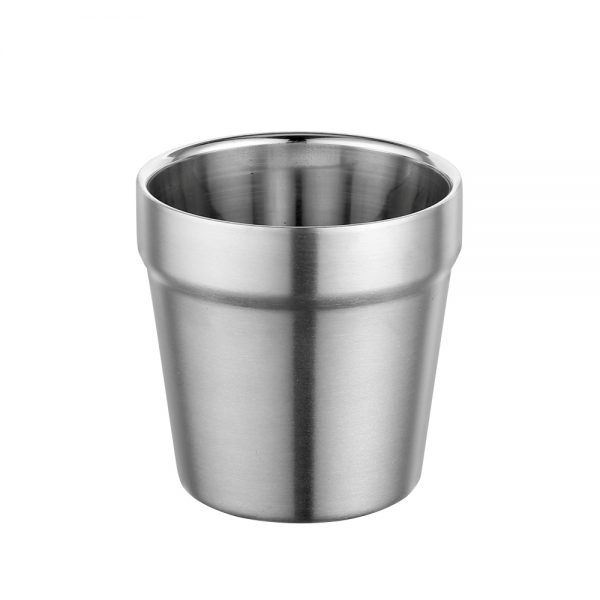 180ml Double Wall Stainless Steel Cup in Matte Polish, Stackable-MDC18ST