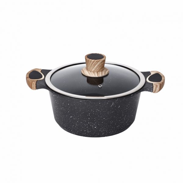 32cm Deep Casserole with Medical Stone Non-stick Coating and Bakelite Handle-CMDP-32-UPX
