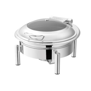 Round-6.8L-Stainless-Steel-Chafer-with-Straight-Cylinder-Legs-Genoa-Series-W36200