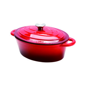 Cast Iron Oval Casserole, 28x20cm (Red)-MCOCA24R