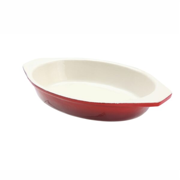 Cast Iron Oval Dish, 28x20cm (Red)-MCST20R
