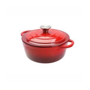 Cast Iron Round Casserole, 20cm (Red)-MCA20R