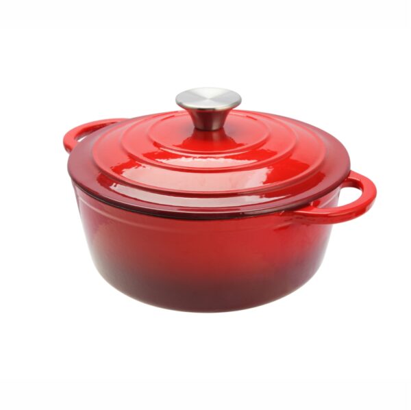 Cast Iron Round Casserole, 28cm (Red)-MCA28R