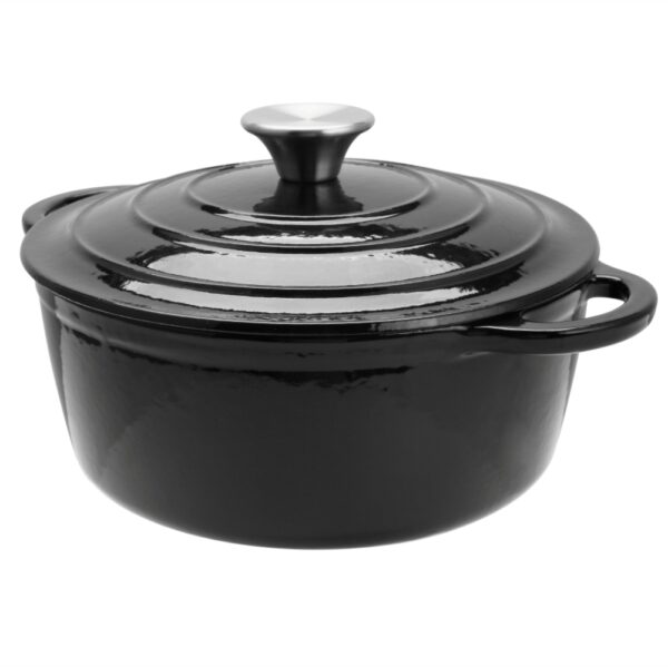 Cast Iron Round Casserole, 34cm (Black)-MCA34K