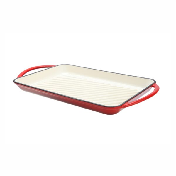 Cast Iron Skillet, 32x20.5cm (Red)-MCKF24R