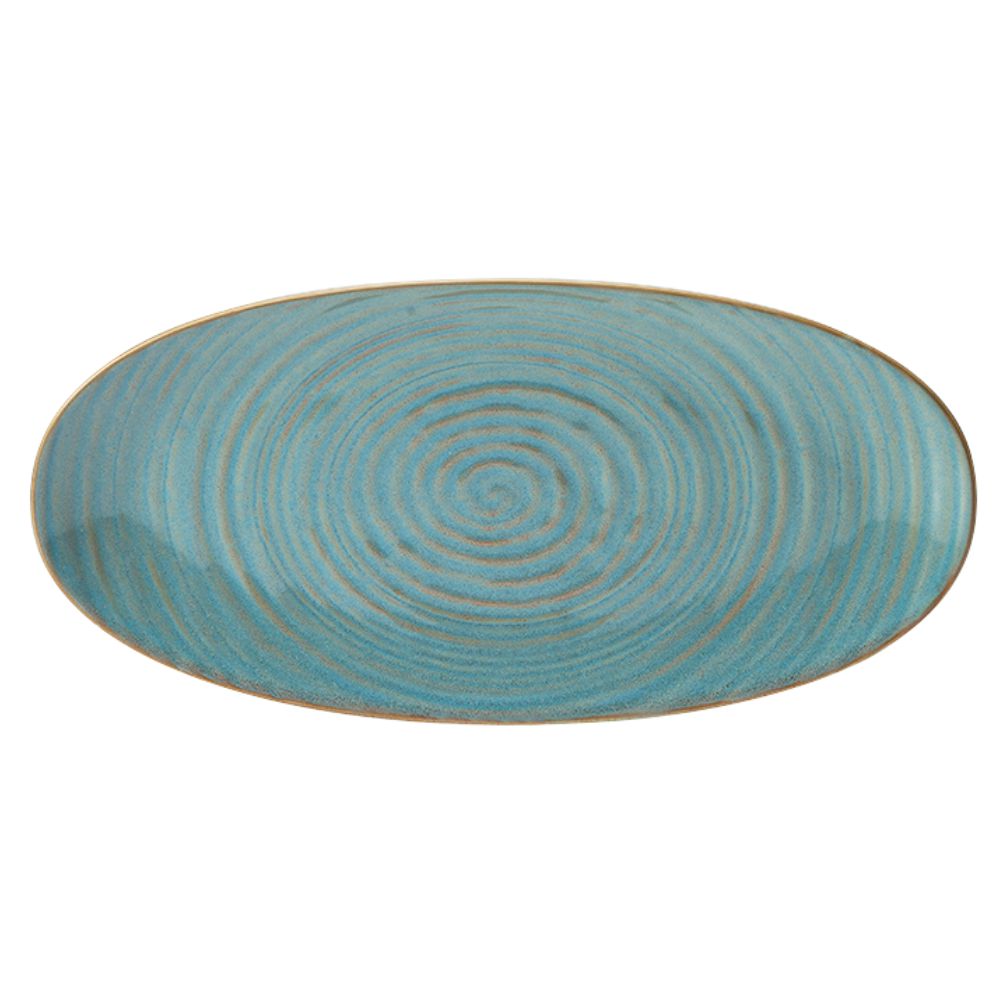 Reactive Glaze Porcelain Oval Plate 35.7cm 14inch-CMR049