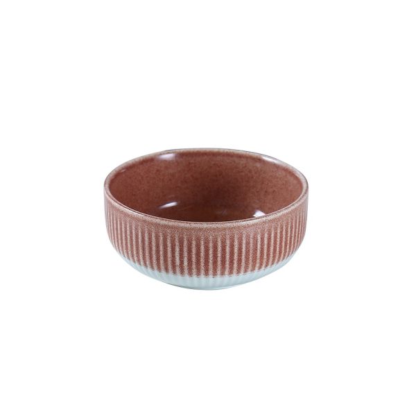 reactive glaze porcelain bowl brown 14cm cmr084