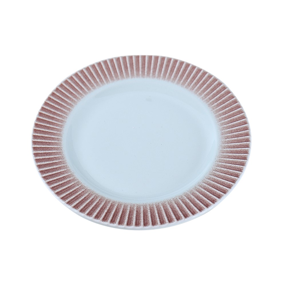 reactive glaze porcelain plate brown 31cm cmr083