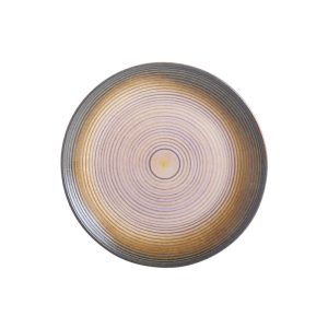 Reactive Glaze Porcelain Bowl Coupe Plate Light Brown 17.5cm-CMR087
