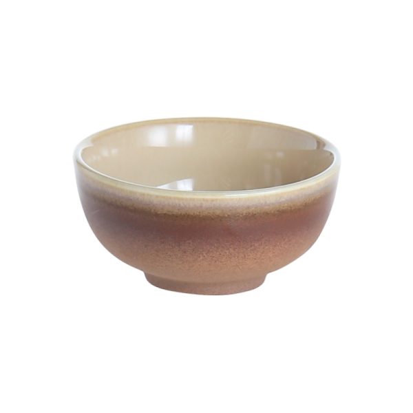 Reactive Glaze Porcelain Bowl Light Brown 13.5cm-CMR088