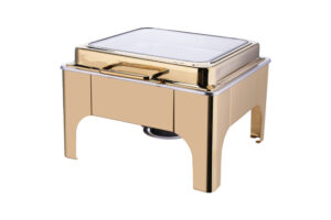2/3 Size, Hydraulic Stainless Steel Chafing Dish (Gold/Black/White)