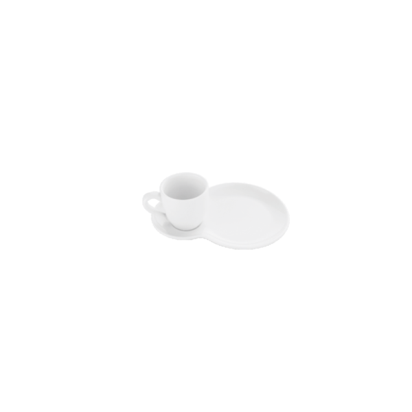 Our Porcelain Cup & Saucer Set, available in two practical sizes: 85ml, perfect for espresso, and 320ml, ideal for tea or coffee