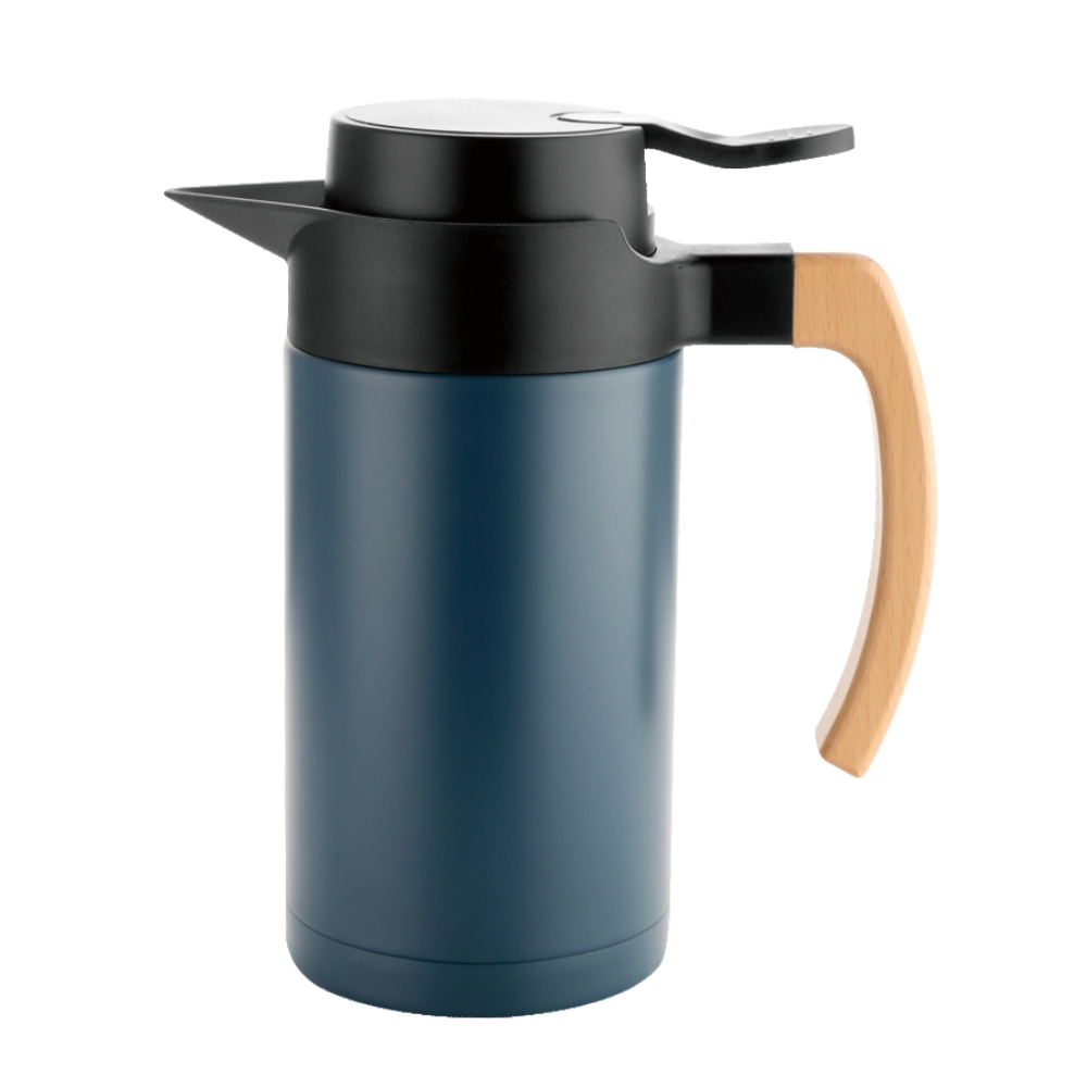 SS304 INNER AND SS201 OUTER, BODY WITH SPRAY PRINT COLOR, HANDLE IN BEECH WOOD, PRESS COVER, 1.2L