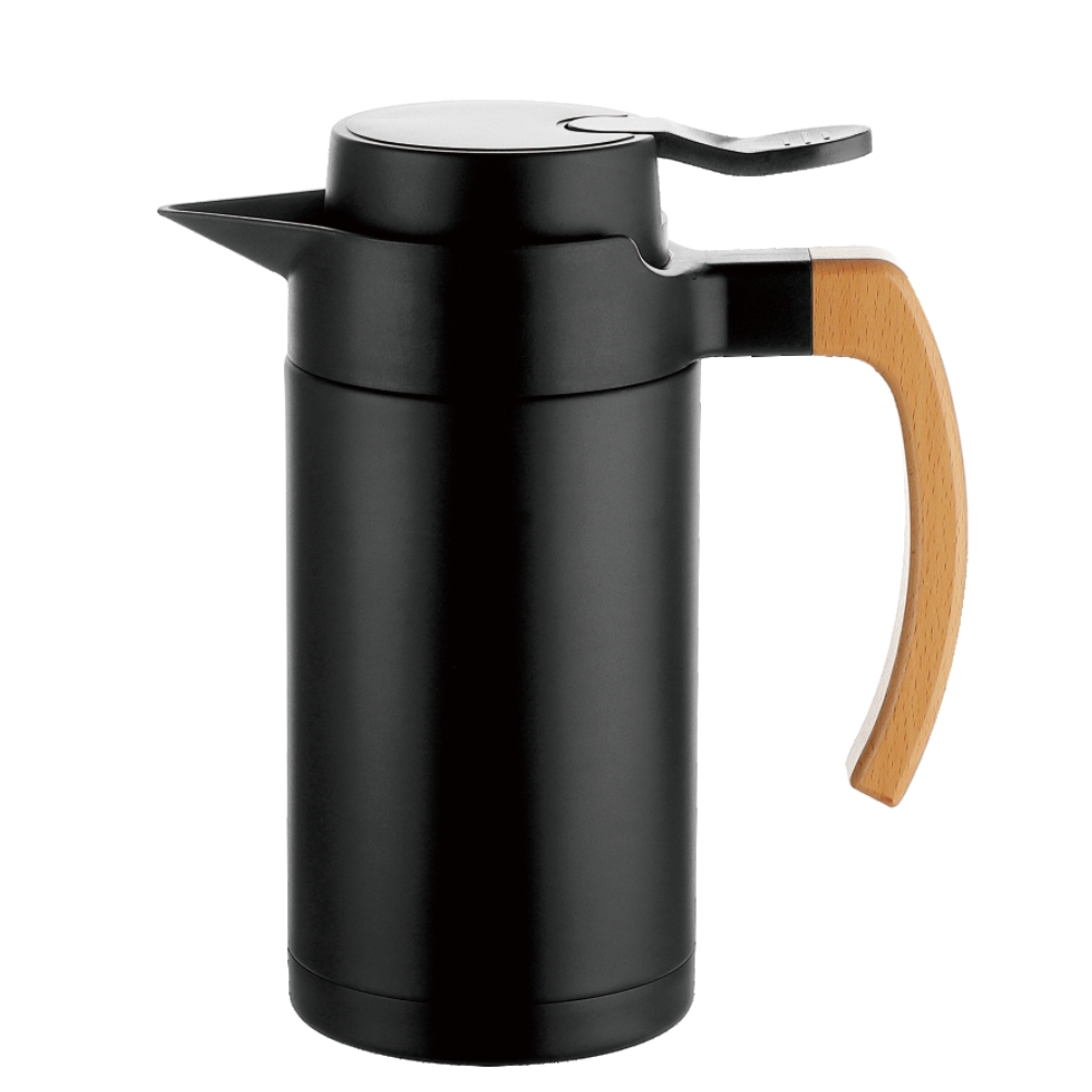 SS304 INNER AND SS201 OUTER, BODY WITH SPRAY PRINT COLOR, HANDLE IN BEECH WOOD, PRESS COVER, 1.2L