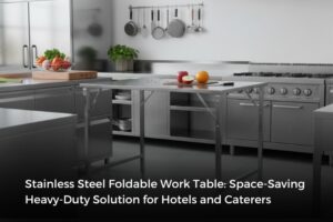 Space-Saving Stainless Steel Foldable Work Table