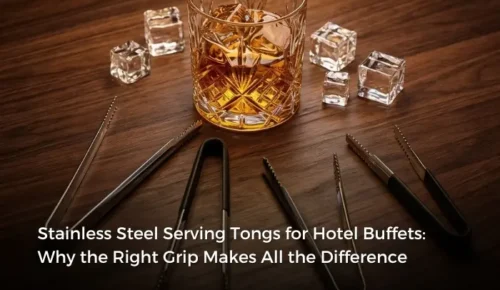 Discover how the Sunnex heavy-duty stainless steel serving tongs — with anti-slip serrated edges and optional black vinyl grip — keep hotel buffet and catering service fast, safe, and professional.
