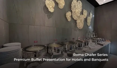 Discover the Sunnex Roma Chafer Series — featuring a silent 80,000-cycle hydraulic hinge, extra-large tempered glass window, and a choice of induction or electric base for flexible hotel and banquet buffet setups.