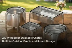 Z10 Windproof Stackable Chafer: Built for Outdoor Events and Smart Storage