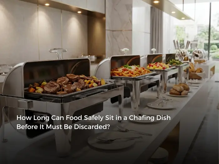 FDA rules say hot TCS food in a chafing dish must be discarded after 4 cumulative hours below 135°F. Learn the danger zone rule, time-marking, and how to comply.