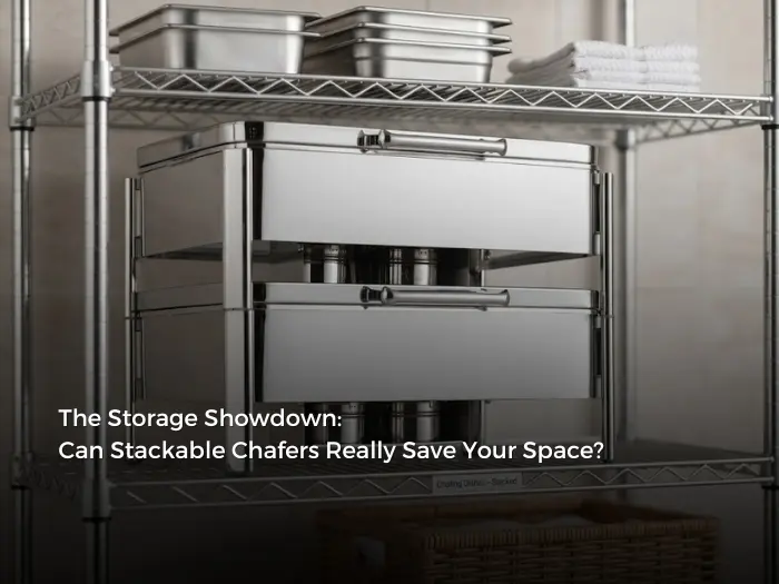 Stackable chafer designs nest securely to cut storage footprint for hotels and caterers. Compare stackable vs non-stackable chafers for space and transport.